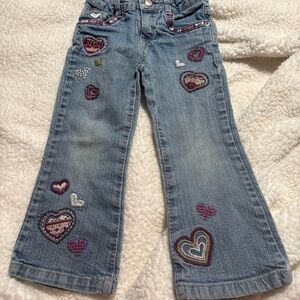 Levi's Kids Blue Jeans with Heart Embroidery